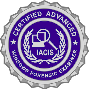 CMDE certification mark from IACIS